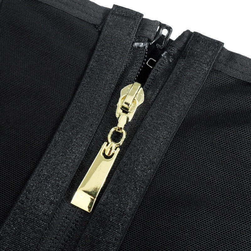 Short de maintien sculptant taille haute à fermeture éclair frontale
