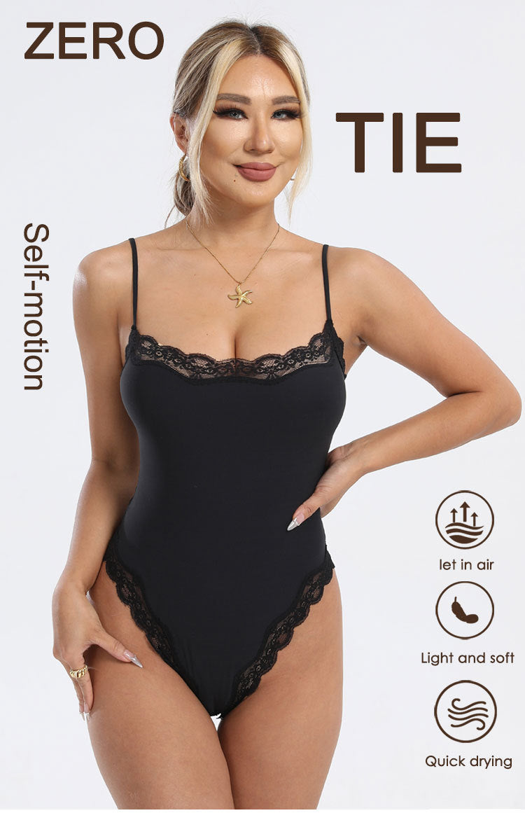 Spitzenbesetzter schlank machender Camisole-Bodysuit