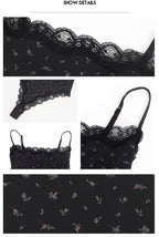 Spitzenbesetzter String-Bodysuit