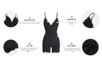 Spitzenbesetzter formender Jumpsuit-Bodysuit