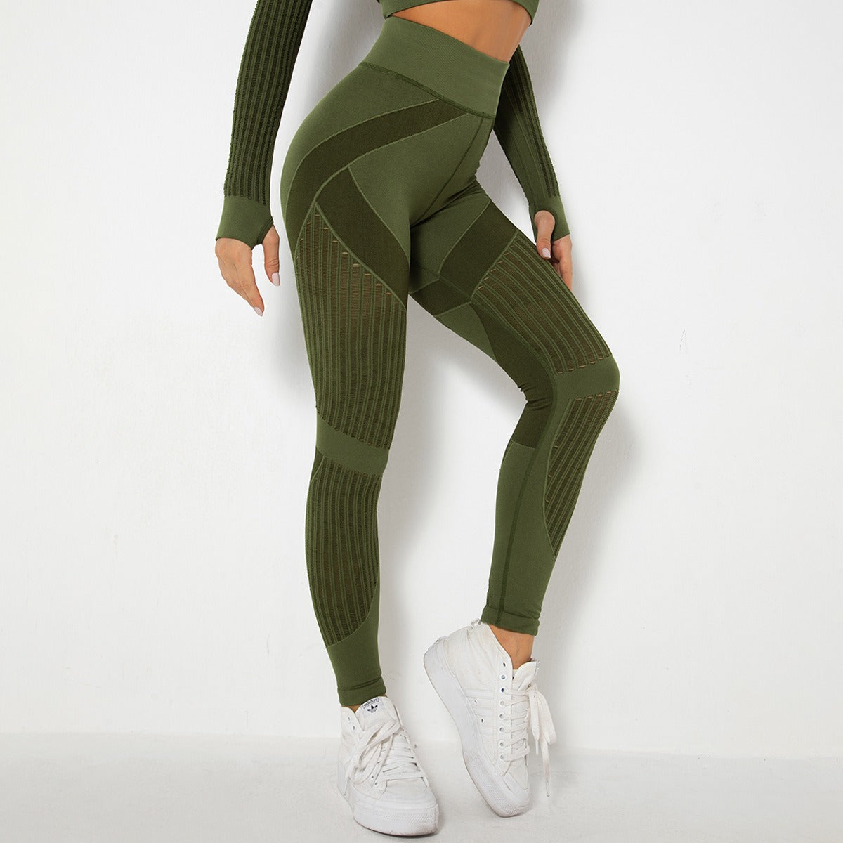 Legging Sculptant Taille Haute en Maille Sans Coutures
