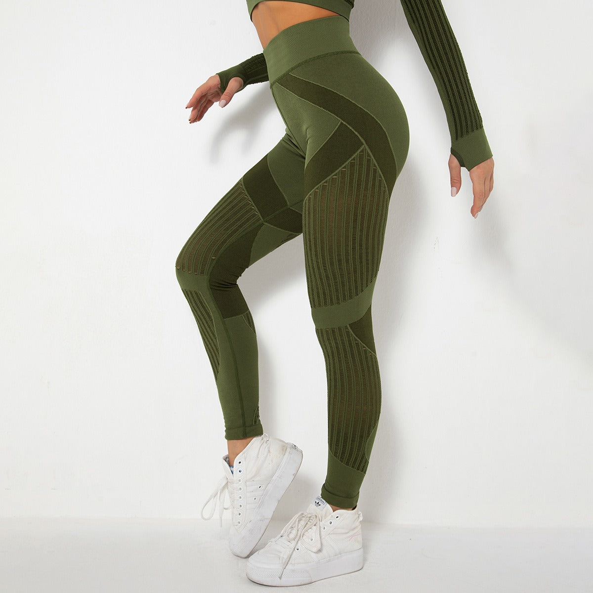 Naadloze Mesh Sculpting Legging met Hoge Taille