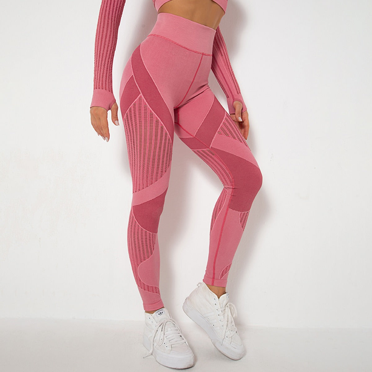 Legging Sculptant Taille Haute en Maille Sans Coutures
