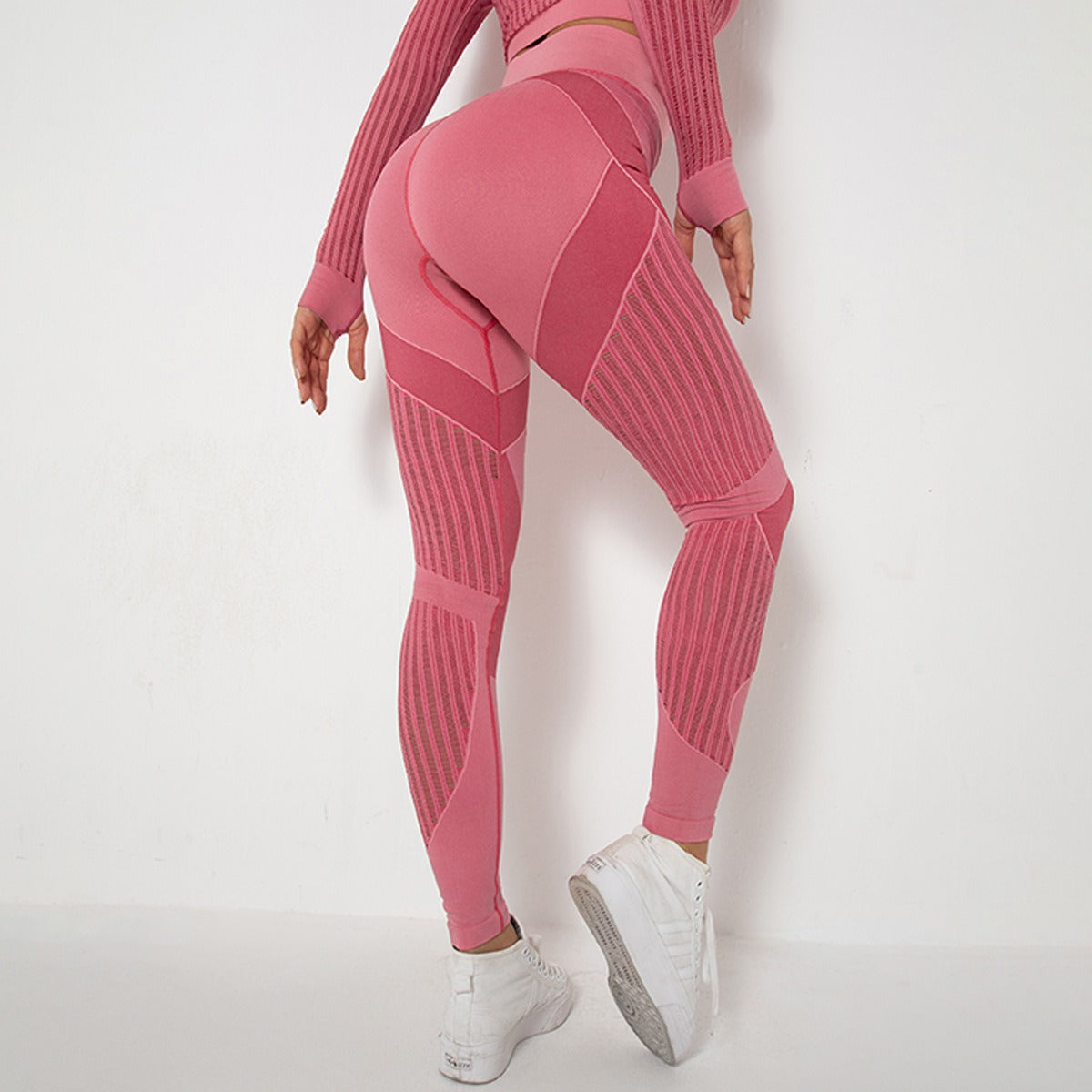 Naadloze Mesh Sculpting Legging met Hoge Taille