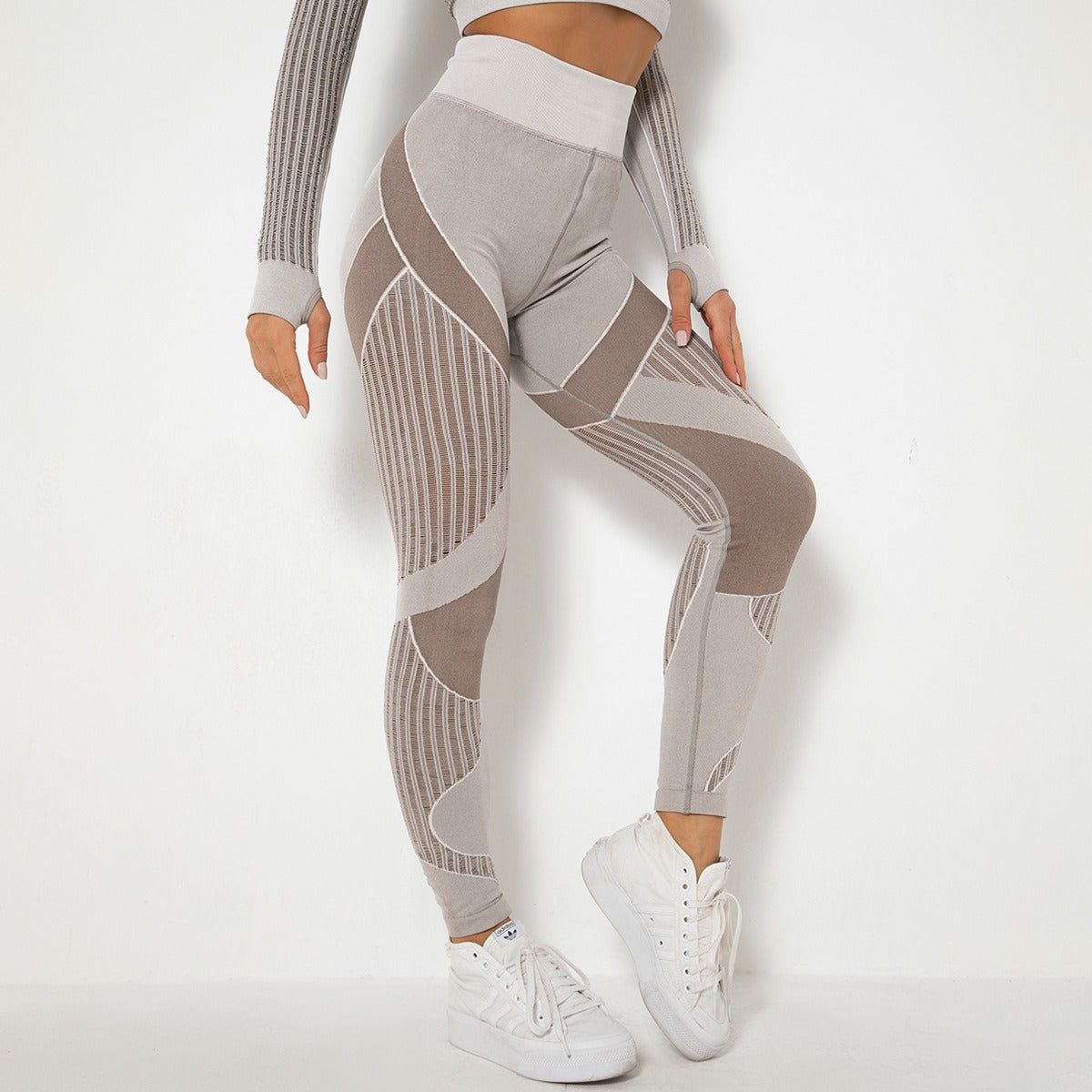 Naadloze Mesh Sculpting Legging met Hoge Taille