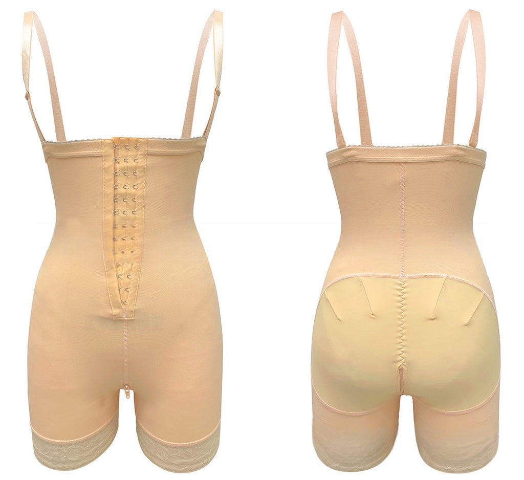 Hüftformender Ganzkörper-Bodysuit mit Hakenverschluss & Oberschenkelformung