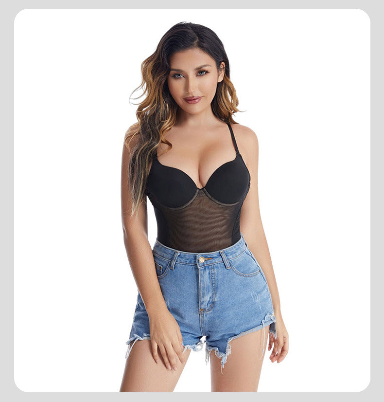 Bodysuit mit offener Rückseite aus Spitze