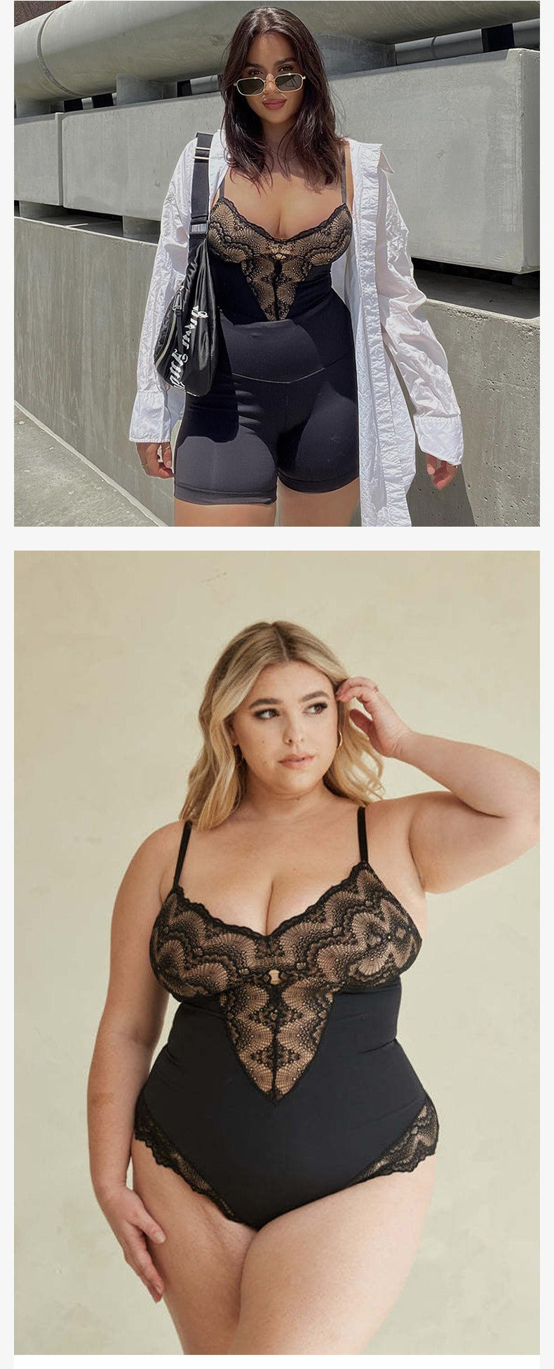 Spitzen-Panel formender Bodysuit