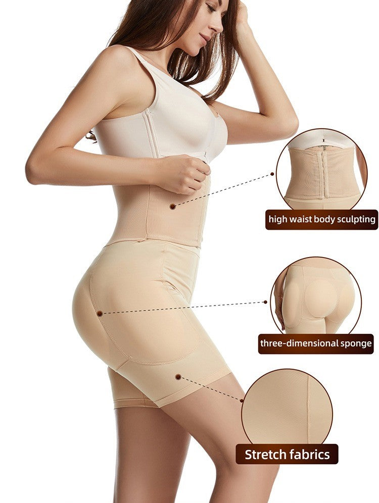 Zip-Up High-Waist Shaping Compression Shorts