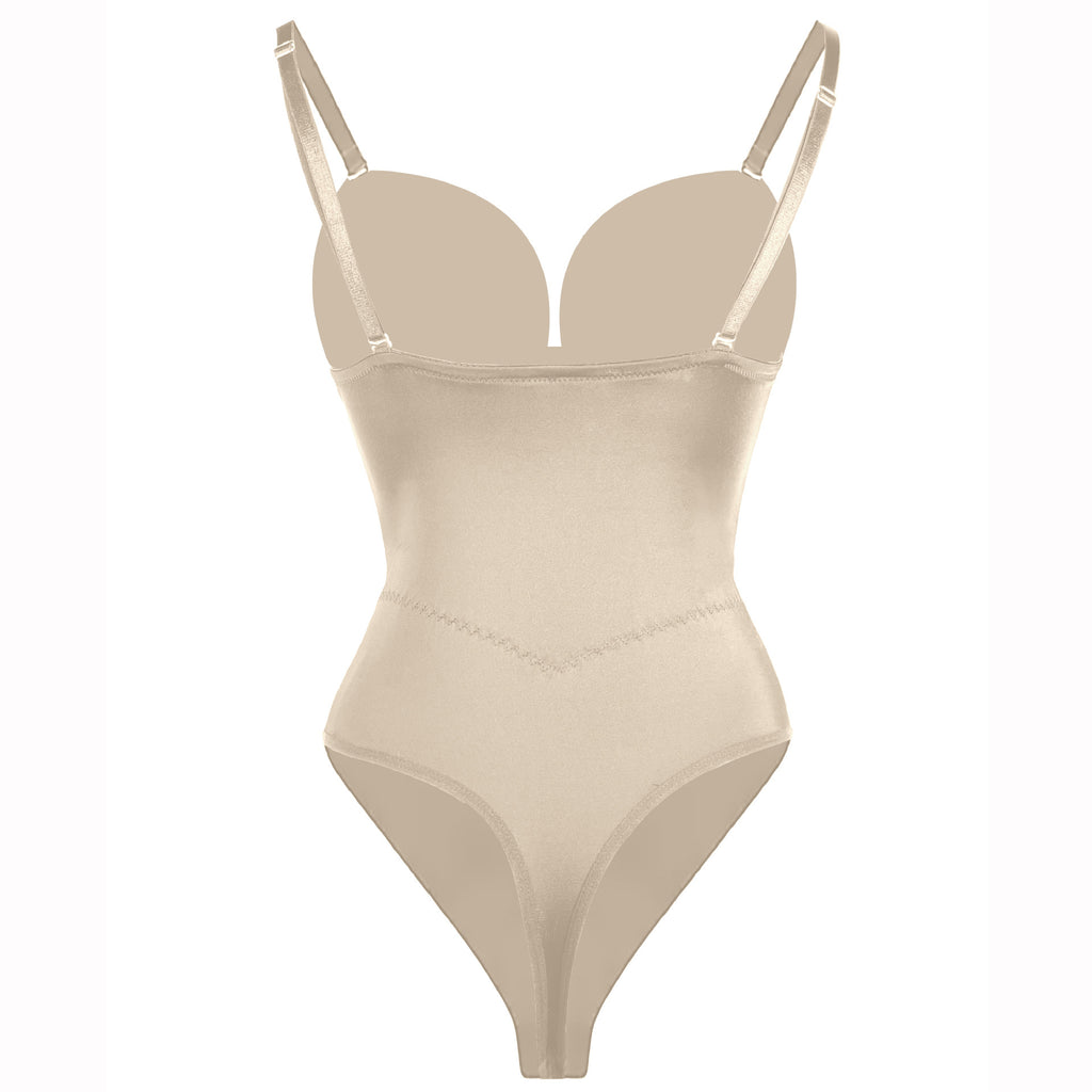 Mesh-Panel Push-Up-Bodysuit
