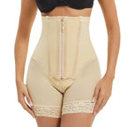 Short de maintien sculptant taille haute à fermeture éclair frontale
