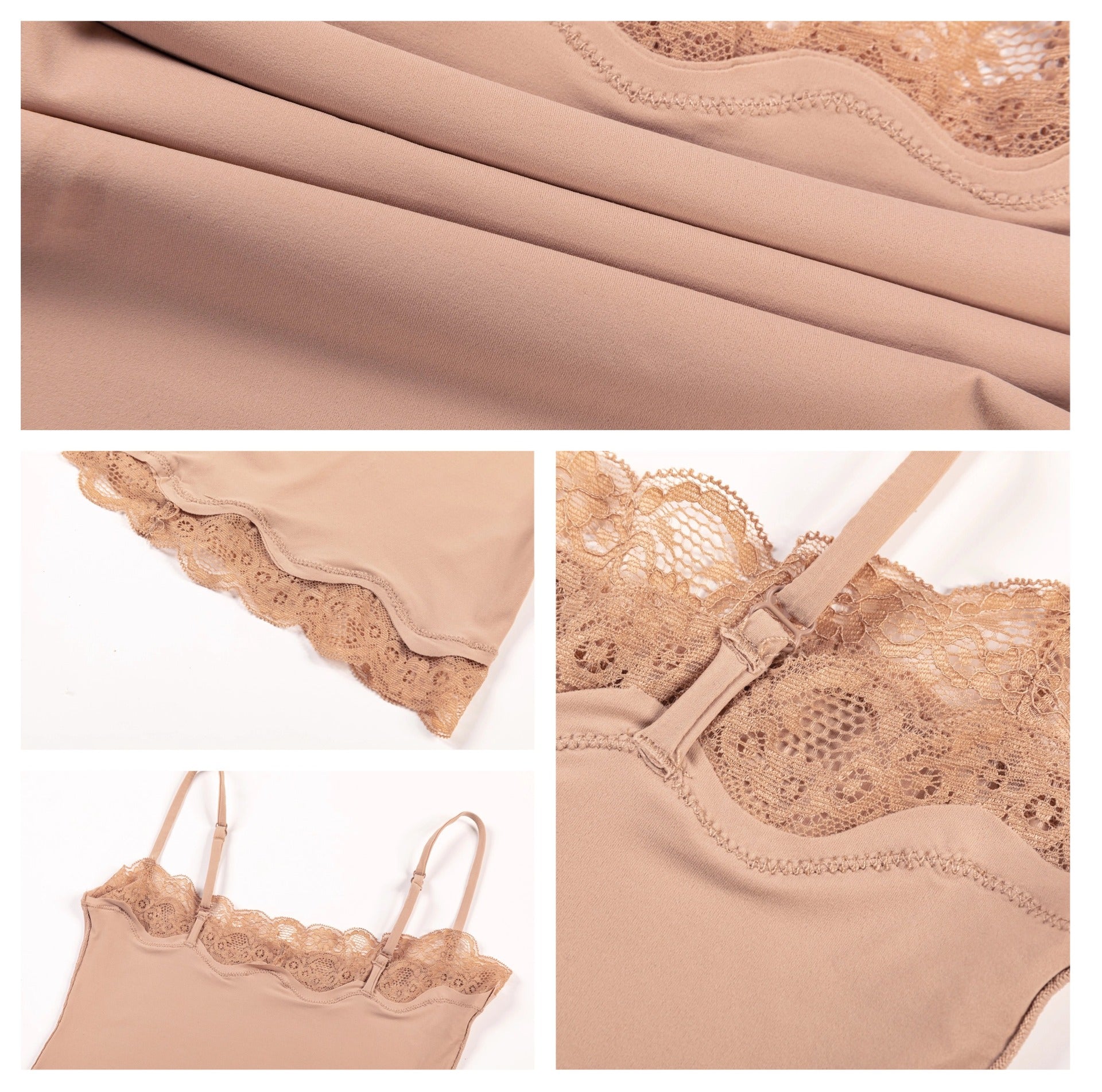 Spitzenbesetzte formende Bodysuit-Shorts