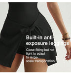 Short-Sleeve Athletic Sculpting Wrap Dress
