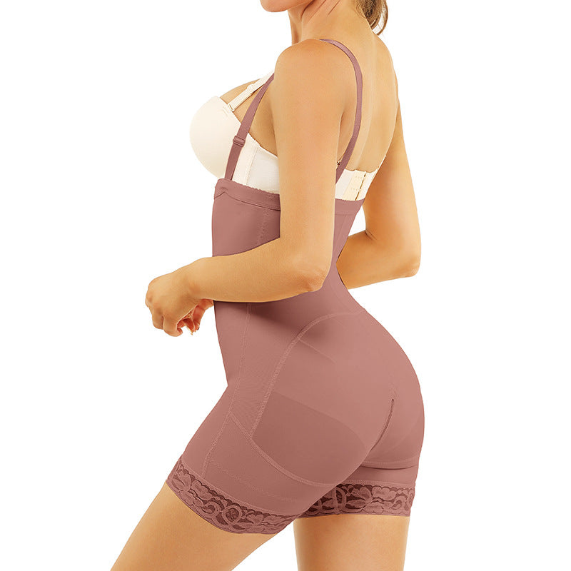 Hüftformender Ganzkörper-Bodysuit mit Hakenverschluss & Oberschenkelformung