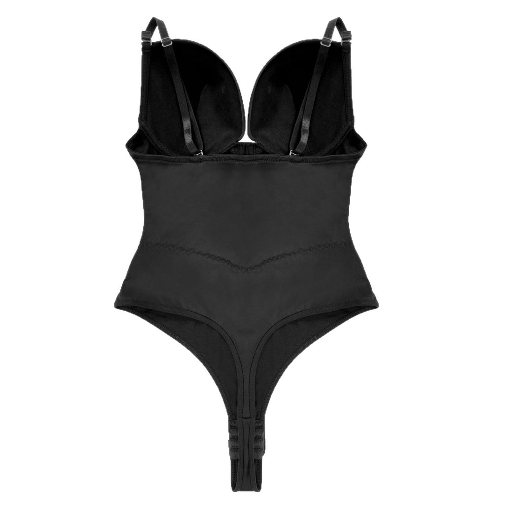 Mesh-Panel Push-Up-Bodysuit