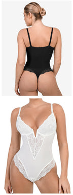 Spitzen-Tief-V formender Bodysuit