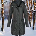 Mid-Thigh Weatherproof Rain Jacket with Hood
