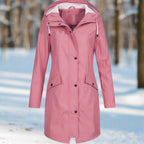 Mid-Thigh Weatherproof Rain Jacket with Hood