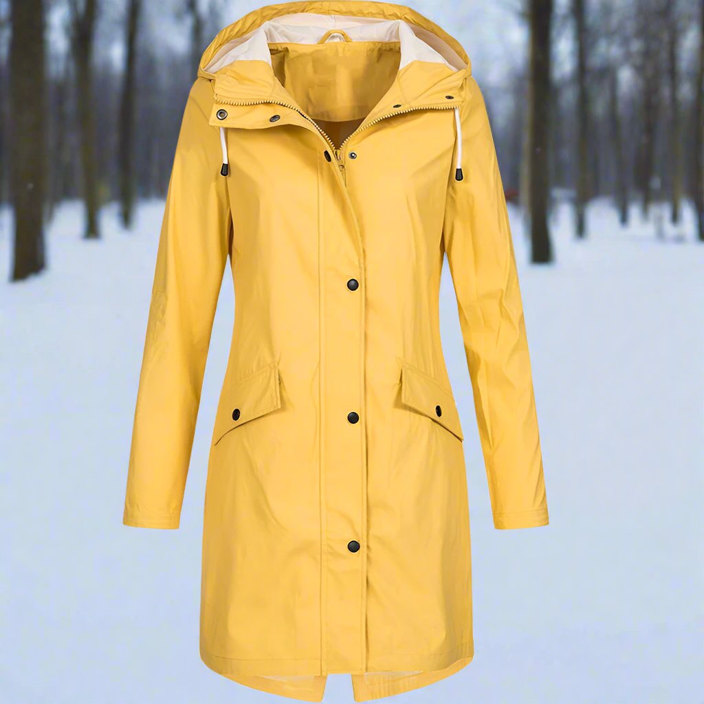 Mid-Thigh Weatherproof Rain Jacket with Hood