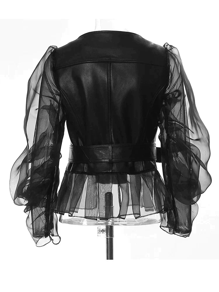 Trendige PU-Lederjacke für Damen