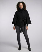 Elegant High-Collar Belted Wrap Jacket for Women