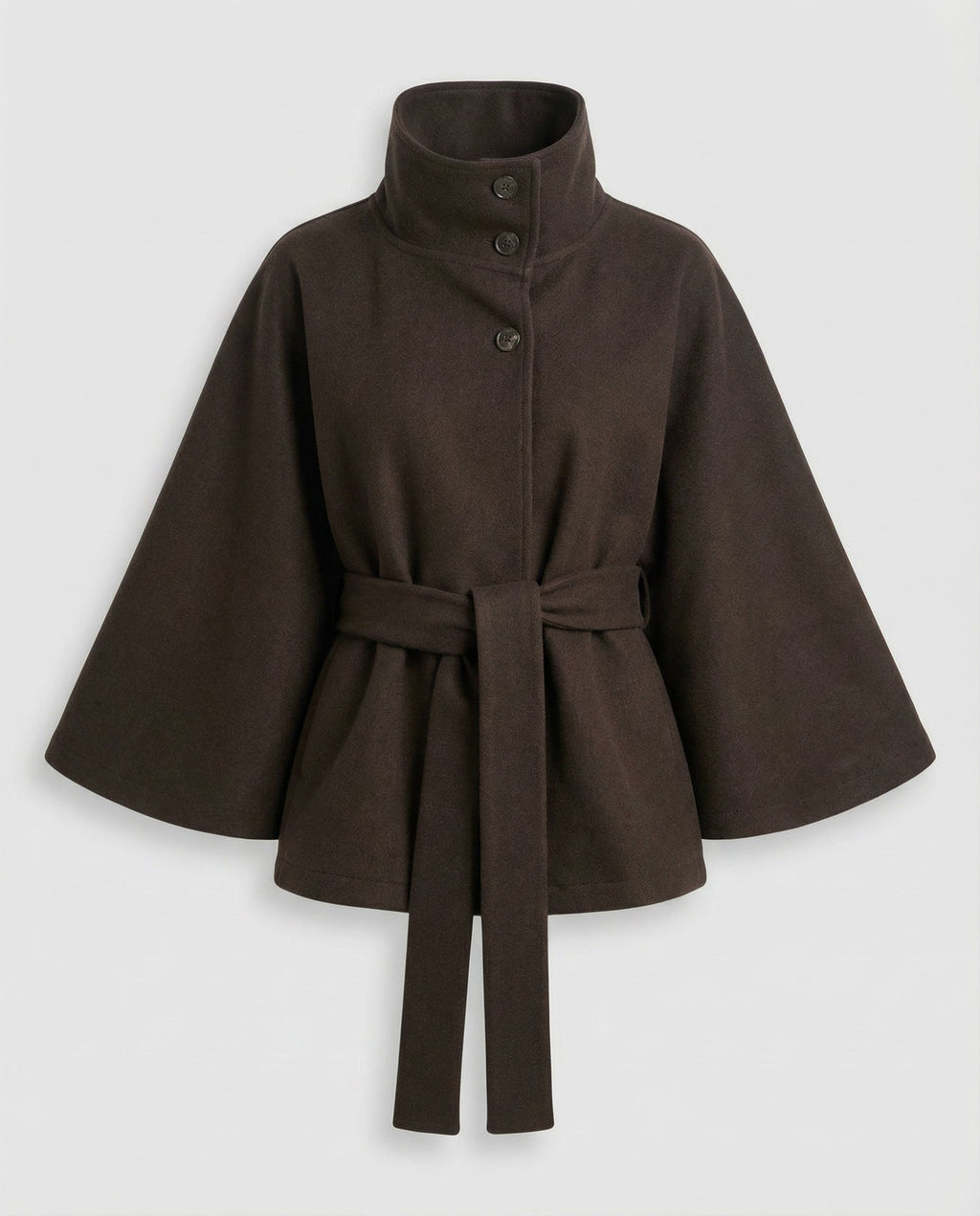 Elegant High-Collar Belted Wrap Jacket for Women
