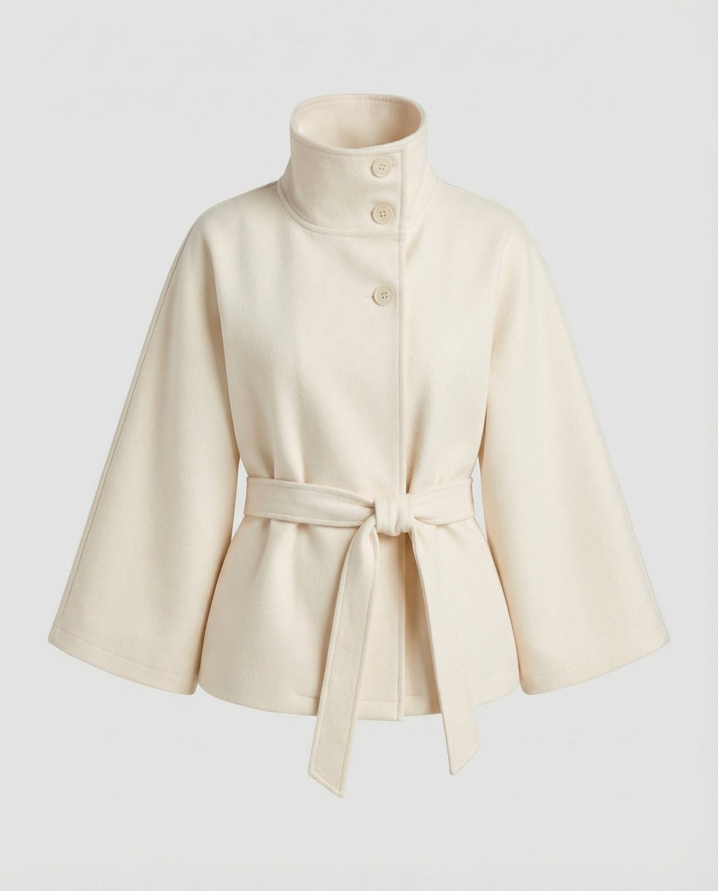 Elegant High-Collar Belted Wrap Jacket for Women