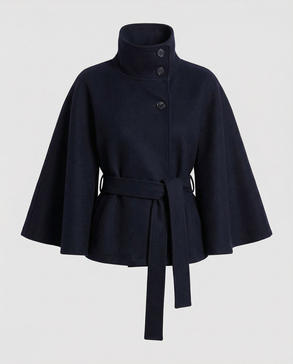 Elegant High-Collar Belted Wrap Jacket for Women
