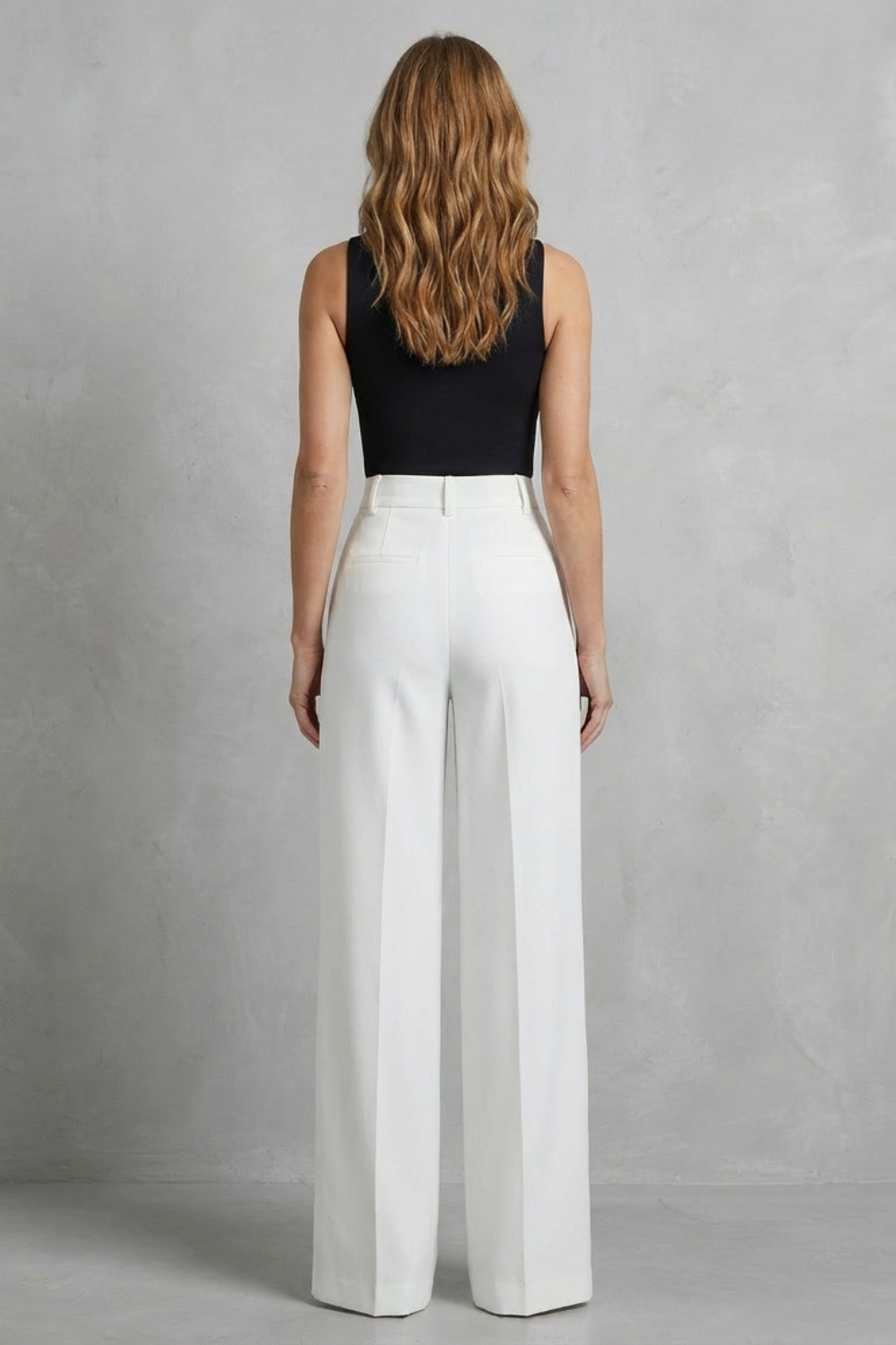 Damen High Waist Hose mit weitem Bein