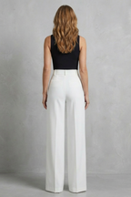 Damen High Waist Hose mit weitem Bein