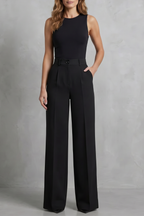 Damen High Waist Hose mit weitem Bein
