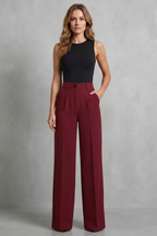 Damen High Waist Hose mit weitem Bein