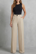 Damen High Waist Hose mit weitem Bein