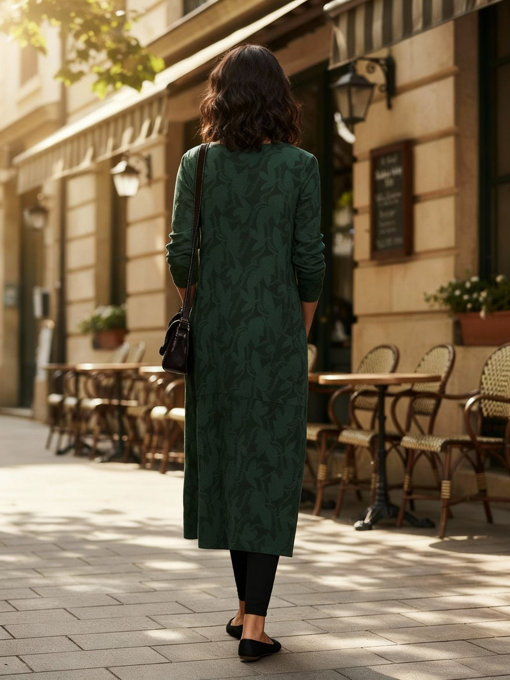 Women’s Elegant Long Sleeve Patterned Dress