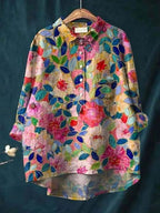 Autumn Blouse with Floral Print for Women - Lightweight Floral Blouse | Perfect for Everyday and Autumn Occasions - Floral 14