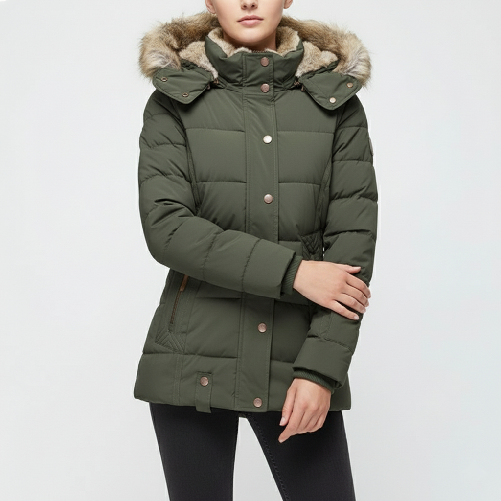 Damen Winterjacke | Mit Fellfutter, Langarm, Gefüttert