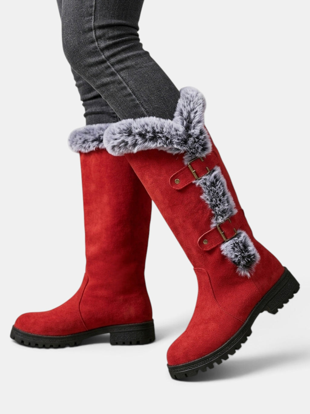 Botas altas de invierno con pelo para mujer
