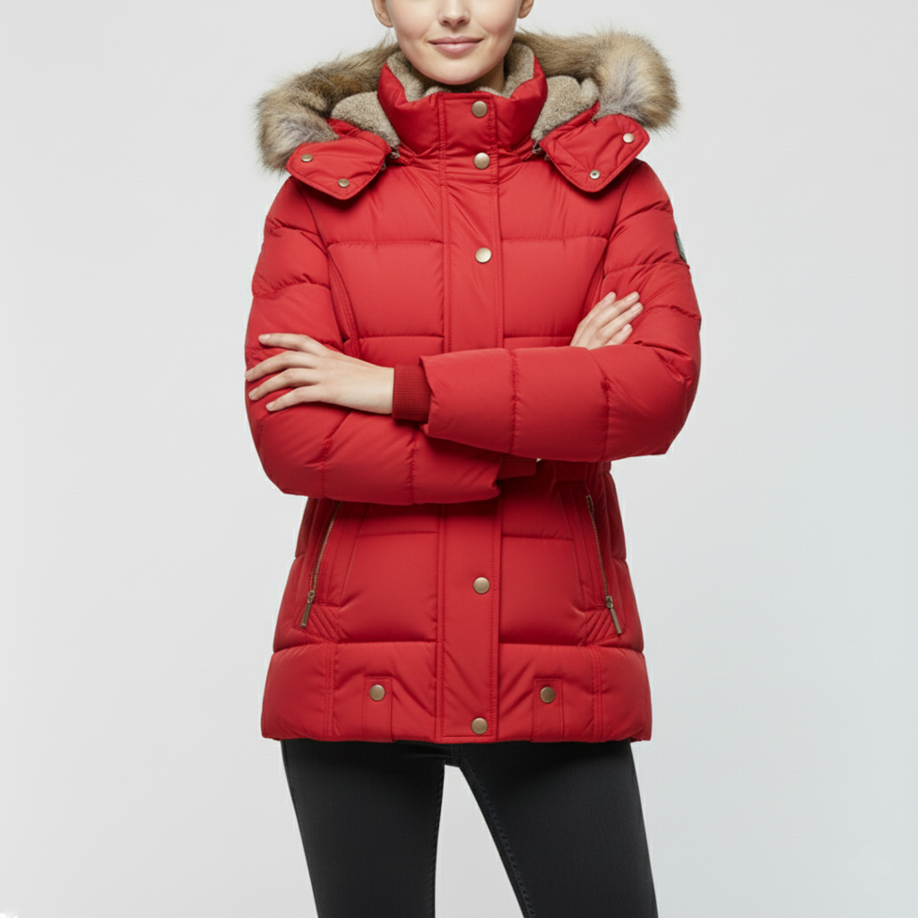 Damen Winterjacke | Mit Fellfutter, Langarm, Gefüttert