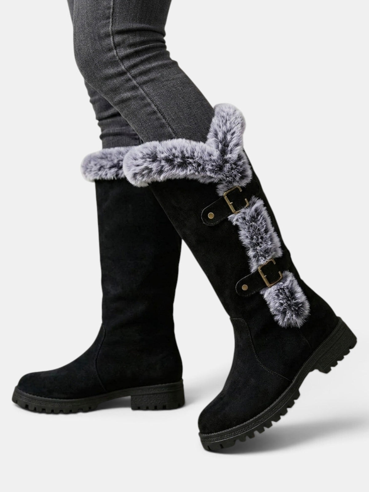 Botas altas de invierno con pelo para mujer