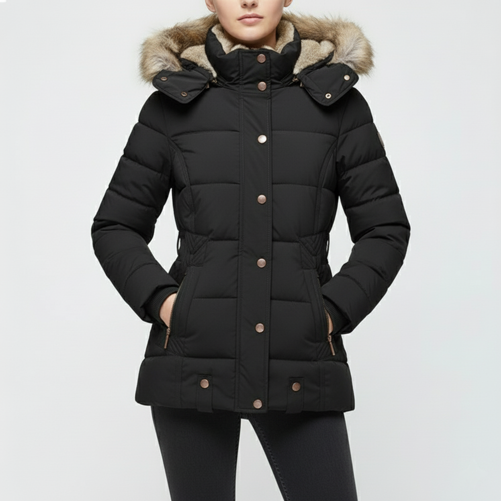 Damen Winterjacke | Mit Fellfutter, Langarm, Gefüttert
