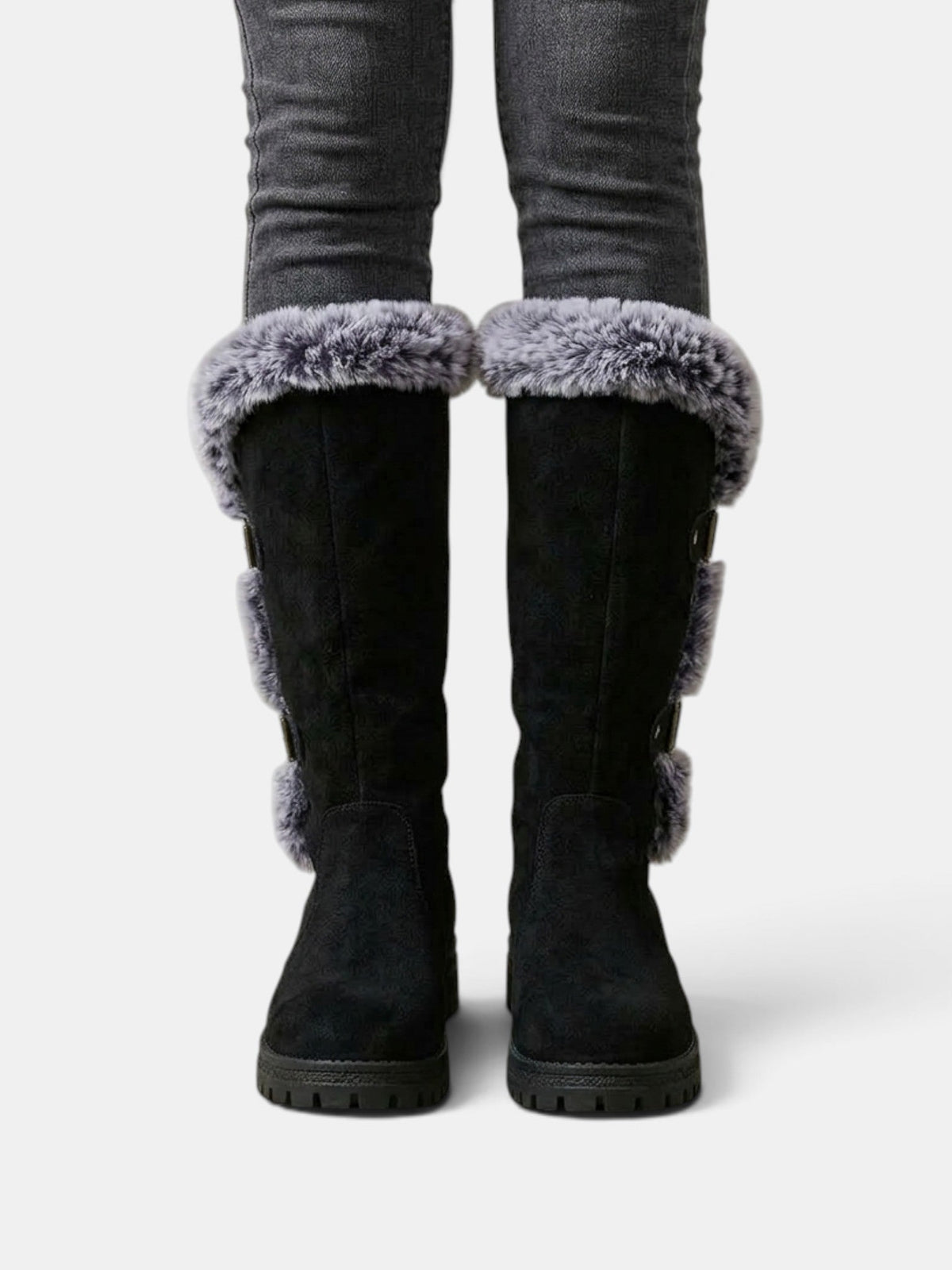Botas altas de invierno con pelo para mujer