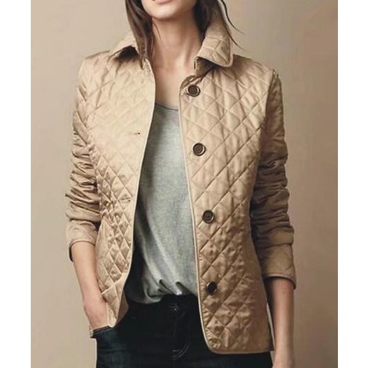Women's Diamond Button Front Quilted Jacket