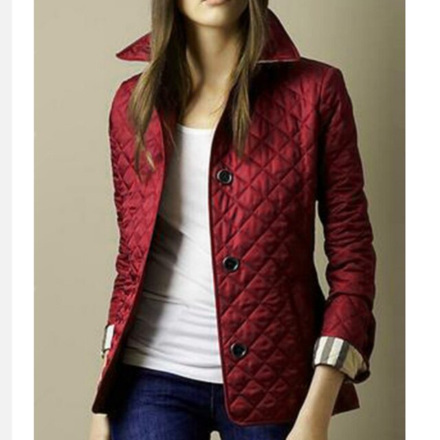 Women's Diamond Button Front Quilted Jacket