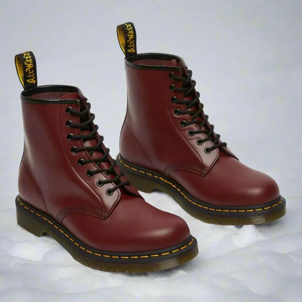 Women's Winter Boots with Non-Slip Sole and Warming Design - Red