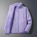 Women's Fashion Solid Color Warm Jacket, Autumn/Winter Comfortable Reversible Jacket