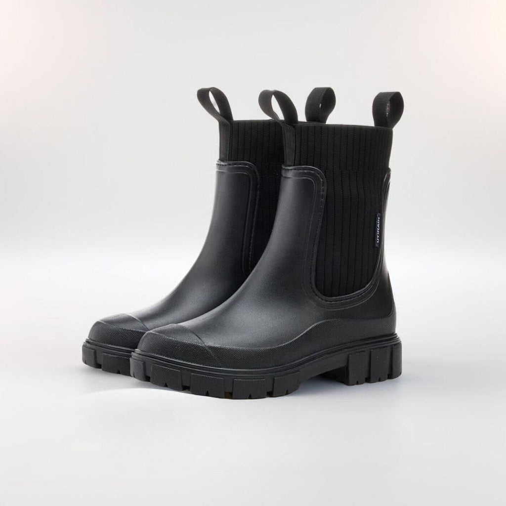Women's Rain Boots with Water-Resistant Surface and Non-Slip Sole - Black