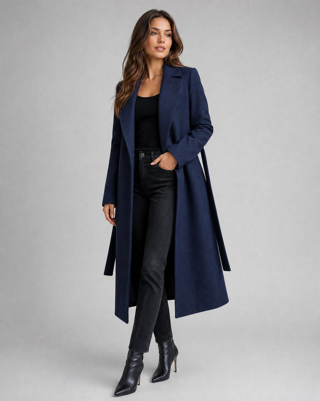 Women Elegant And Warm Wool-Blend Trench Coat