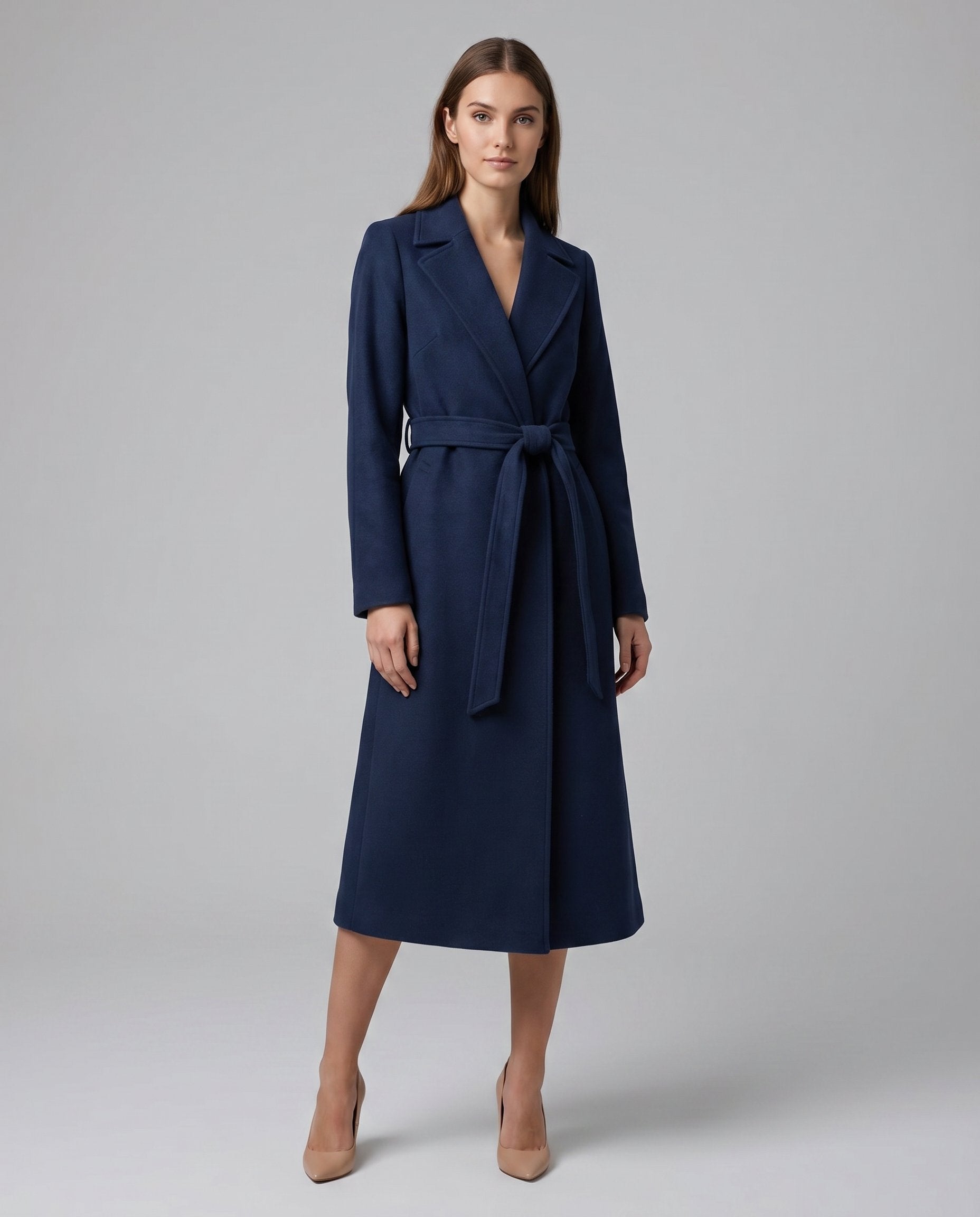 Women Elegant And Warm Wool-Blend Trench Coat