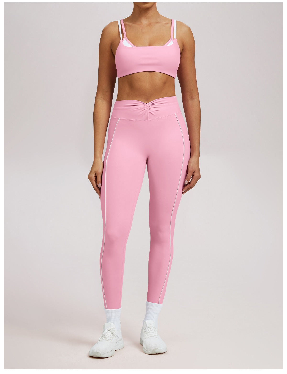 Hohe Taillen Kontrastlinie Sculpting Leggings