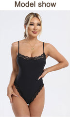 Spitzenbesetzter schlank machender Camisole-Bodysuit